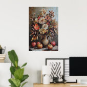 1074 Blume und Äpfel im Herbst Poster (Heimbüro)