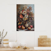 1074 Blume und Äpfel im Herbst Poster (Küche)