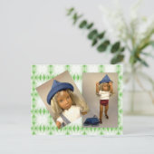 107 Blonde Gingham Holiday Postkarte (Stehend Vorderseite)