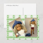 107 Blonde Gingham Holiday Postkarte (Vorne/Hinten)
