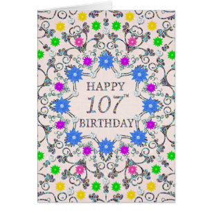 107. Geburtstag Abstrakte Blume 