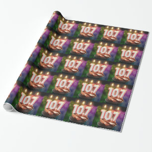 107. Geburtstag mit Kerzen Geschenkpapier