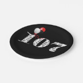 107. Geburtstagsballons Pappteller (Schrägansicht)