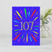 107. Geburtstagsparty Einladung Explosion (Stehend Vorderseite)