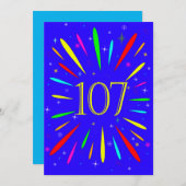 107. Geburtstagsparty Einladung Explosion (Vorne/Hinten)