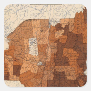 107 Grippe NY, NJ, Neu-England Quadratischer Aufkleber