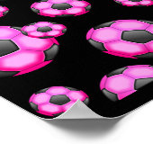 107 PINK SOCCER BALL SPORTS TEAM PATTERN WALLPAPER POSTER (Ecke)