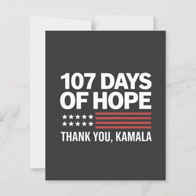 107 Tage der Hoffnung Vielen Dank Kamala (Vorderseite)