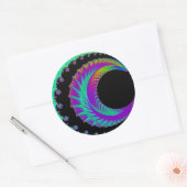 108-47 blauer u. lila sichelförmiger Mond Runder Aufkleber (Umschlag)