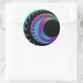 108-47 blauer u. lila sichelförmiger Mond Runder Aufkleber (Tasche)