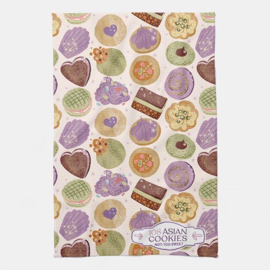 108 Asian Cookies Tea Towel Geschirrtuch (Vertikal)