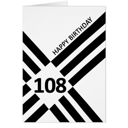 108. Diagonal Black Line Design Geburtstag (Vorne)