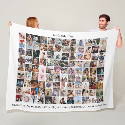 108 Foto Collage und Text Personalisiert DIY Custo Fleecedecke (Beispiel)