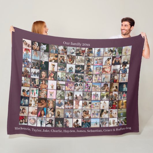 108 Foto Collage und Text Personalisiert DIY Custo Fleecedecke (Beispiel)