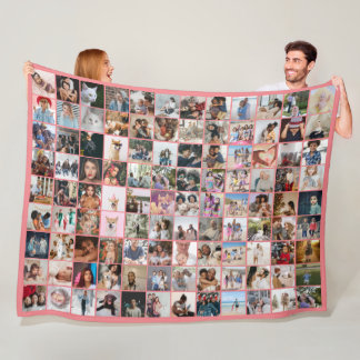 108 FotoCollage Einzigartige Personalisierte DIY-A Fleecedecke