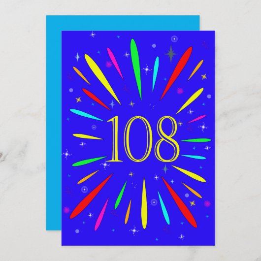 108. Geburtstagsparty Einladung Explosion (Vorne/Hinten)