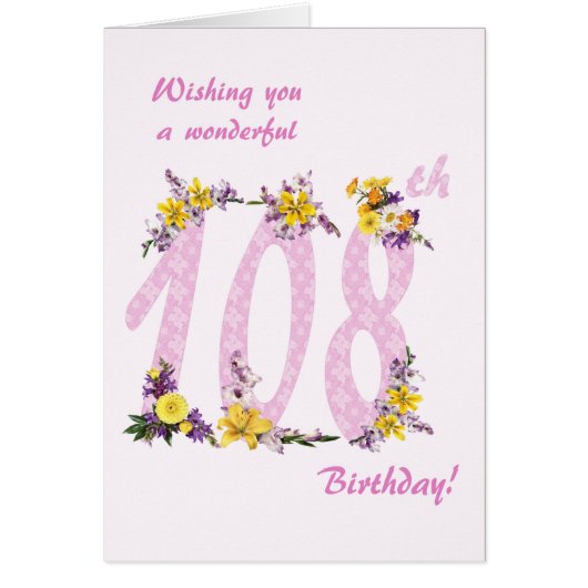 108th Birthday Flower Decorated Numbers (Vorne)