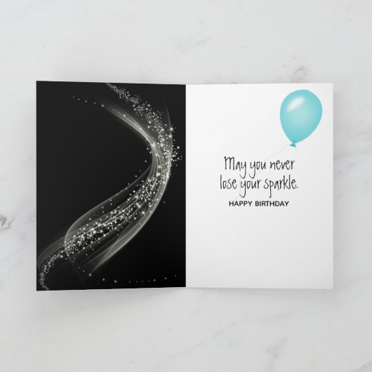 109. Geburtstag Sparklers auf schwarz Karte (Innenseite)