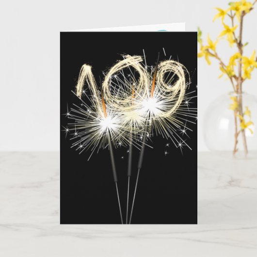 109. Geburtstag Sparklers auf schwarz Karte (Gelbe Blume)