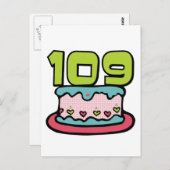 109. Geburtstagskuchen Postkarte (Vorne/Hinten)