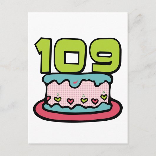 109. Geburtstagskuchen Postkarte (Vorderseite)