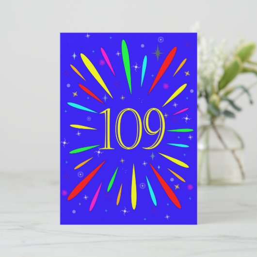 109. Geburtstagsparty Einladung Explosion (Stehend Vorderseite)