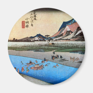 10. 小 原 宿, 広 重 Odawara-juku, Hiroshige, Ukiyo-e Magnet