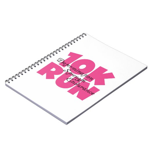 10.00 Uhr Laufen rosa Sportlauf Notizblock (Linke Seite)