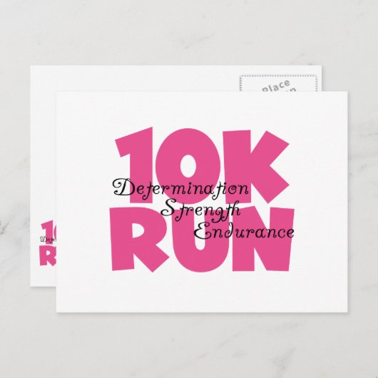 10.00 Uhr Laufen rosa Sportlauf Postkarte (Vorne/Hinten)