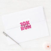 10.00 Uhr Laufen rosa Sportlauf Quadratischer Aufkleber (Umschlag)