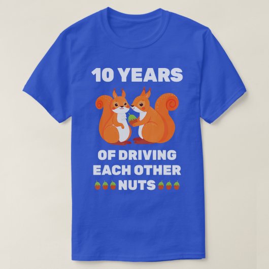 10. 10. Geburtstag Zehn Hochzeit Funny Couple H T-Shirt (Design vorne)