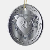 10., 20., 25., 70. Jahrestag der Hochzeitsfeier Keramik Ornament (Links)