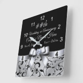 10., 25., 60. Jubiläumsgeschenke oder JEDES JAHR Quadratische Wanduhr (Winkel)