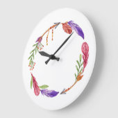 10.75" Boho Patterned Round Acrylic Wall Clock Große Wanduhr (Winkel)