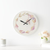 10.75" Boho Patterned Round Acrylic Wall Clock Große Wanduhr (Zuhause)