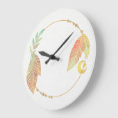 10.75" Boho Patterned Round Acrylic Wall Clock Große Wanduhr (Winkel)