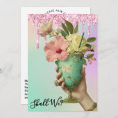 *~* 10 A101 FOTO Ombre Cocktail BACHELORETTE Einladung (Vorne/Hinten)