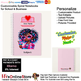 10 African American Girl Writing Supplies Students Notizblock