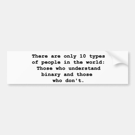 10 Arten Leute Autoaufkleber (Vorne)