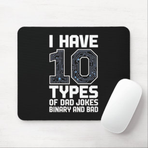 10 Arten von Dad-Jokes Binary Programmer Schreibti Mousepad