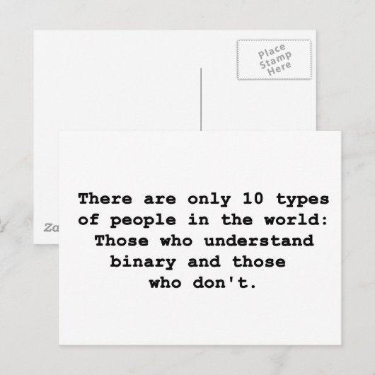 10 Arten von Menschen Postkarte (Vorne/Hinten)