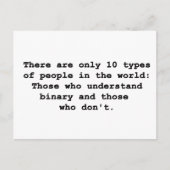 10 Arten von Menschen Postkarte (Vorderseite)