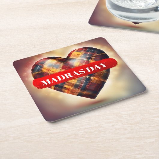 10. Ausgabe des Madras Day Rechteckiger Pappuntersetzer (angewinkelt)