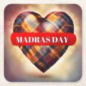 10. Ausgabe des Madras Day Rechteckiger Pappuntersetzer (Vorderseite)