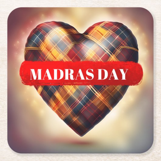 10. Ausgabe des Madras Day Rechteckiger Pappuntersetzer (Vorderseite)