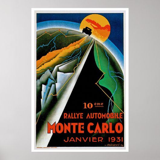 10. Automobile Kundgebung de Monte Carlo Poster (Vorne)