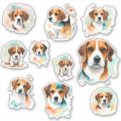 10 Beagles Scrapbook und Journaling Aufkleber (Vorderseite)