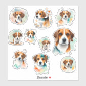 10 Beagles Scrapbook und Journaling Aufkleber (Blatt)