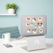 10 Beagles Scrapbook und Journaling Aufkleber (Laptop auf Schreibtisch)