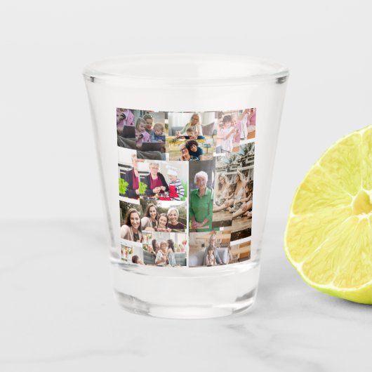 10 benutzerdefinierte FotoCollage Schnapsglas (Vorderseite)